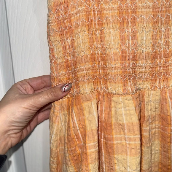 American Eagle Outfitters Orange Checkered Dress - Picture 2 of 4